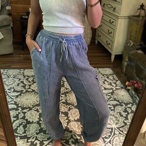 Casual Blue Women's Pants